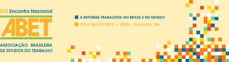 XVI Congresso da ABET – Salvador – 3 a 6 de setembro de 2019